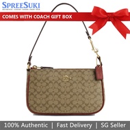 Coach Handbag In Gift Box Pouch Large Wristlet Nolita 19 Khaki Terracotta # CE698