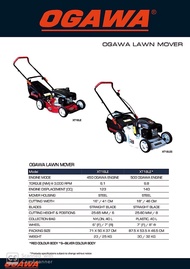 OGAWA PETROL LAWN MOVER XT16LE (125CC) GRASS CUTTER MESIN RUMPUT TOLAK 16INCH/18INCH