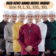 PRIA Haibah Men's Koko Shirt Model Ammu Koko Adult Brand An-Nur Plain Long Sleeve