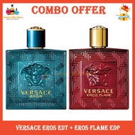 💯🔶Combo 100ml 2Pcs ( Verssce Eros EDT + Eros Flame EDP ) Perfume For Men