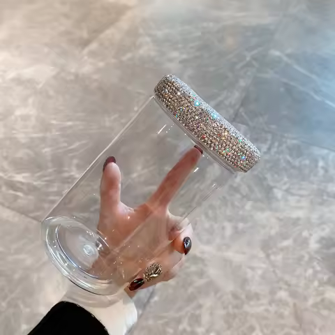 Large Sparkling Jars with Lid 750ml Rhinestone Cover Sealed Bottle Eco Friendly Snack Storage Canist