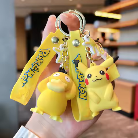 Pokémon Plush Keychain Hangers - Pikachu, Squirtle, Jigglypuff, Bulbasaur, Psyduck! Stylish Addition