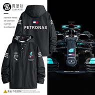 🏎️ เสื้อแข่งรถ F1 Mercedes GP Mercedes AMG ทีม F1 ชุดแข่ง Hamilton Jacket เสื้อแจ็คเก็ตกันลมเสื้อผ้าผู้ชาย ชุดลำลองกลางแจ้ง