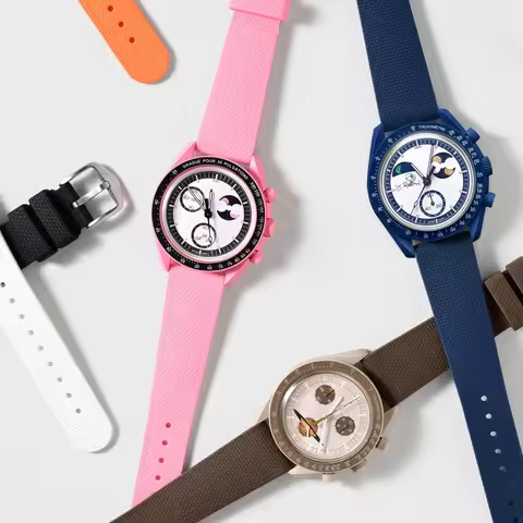 20mm Quick Release Silicone Strap for Omega X Swatch Joint MoonSwatch for Moonshine gold Watch Band 