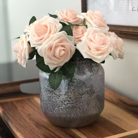 Decorative Flowers Stable Pe Foam Roses Artificial Pe Foam Roses Pe Plastic Wedding Decoration Roses