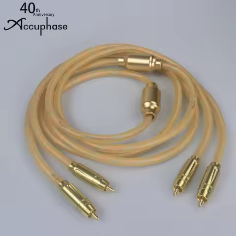 1pair Accuphase HiFi RCA Audio Cable with Anti-interference Magnetic ring CD Amplifier Connection Ca