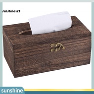 <Sunshine123> Wooden Tissue Box Paper Napkin Holder Dispenser Case Bathroom Office Desk Decor