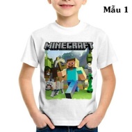 HOT MODELS- (5 models) Children's T-shirt with Minecraft Games Printed Thai cotton fabric S079 - pro