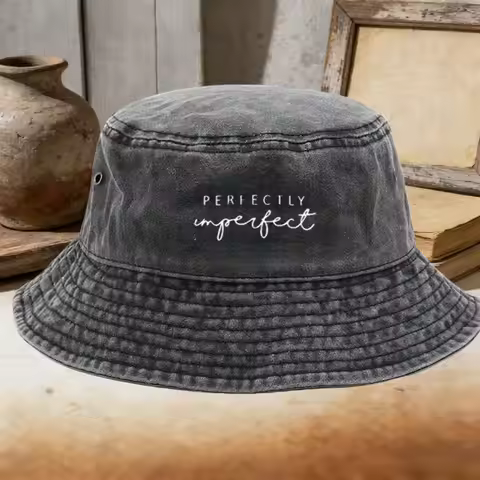 Vintage Washed "Perfectly Imperfect" Bucket Hat Distressed Adjustable Dad Bucket Hat Cap
