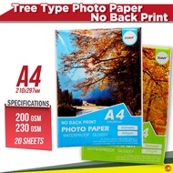 20 sheets/pack QUAFF No Back Print Glossy Inkjet Photo Paper A4 200GSM / 230GSM photo paper