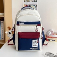 Retro Style Backpack - Large Capacity, Contrast Colors Design