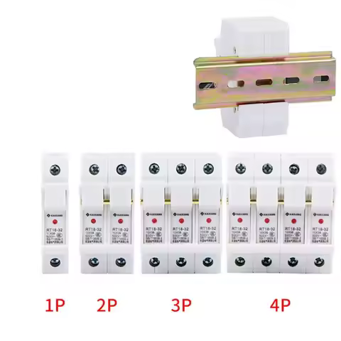 RT18 32X AC 32A 63A 1 Pole DIN Rail Mount Fuse Holder Base New New Drop ship Fuse bases fuse holders