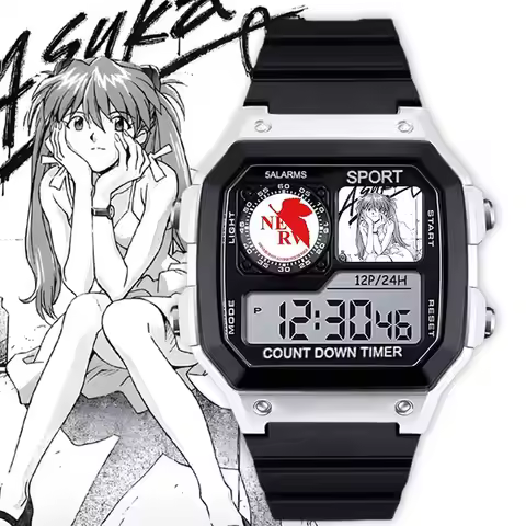 New Century Evangelion Watche EVANGELION-01 Asuka Couple Noctilucent Sports Wrist Watch Cartoon Wate