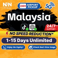 Malaysia SIM Card Ultra 1-15 Days Daily 500MB-3GB Unlimited Data | Instant 24h Airport Pickup | High