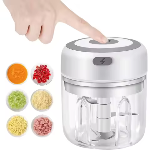 Electric Garlic Mincer 250ML Vegetable Chopper Food Chopper, USB Mini Garlic Mincer, Onion Chopper P