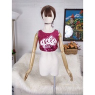 Pink sequin crop top sequin blouse