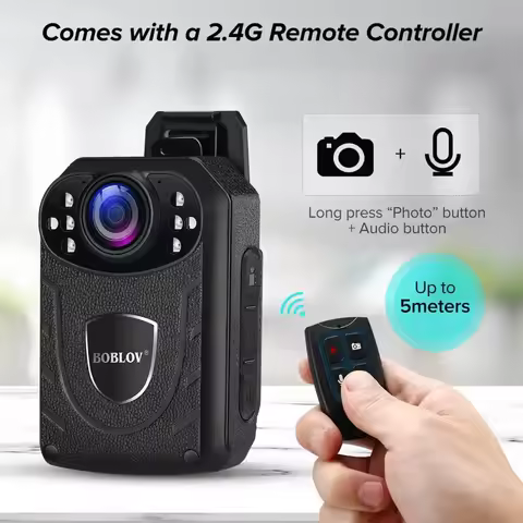 BOBLOV KJ21Pro Body Camera 1296P HD, Night Vision 15ft, 10HR , Touch Screen, Remote Control, Mini Ca