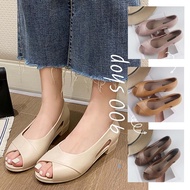 900Shop📌รองเท้าคัชชูผู้หญิง ทรงเปิดหัว ยางนิ่ม ส้นหนา 5 สี เบอร์ 36-40 (11)