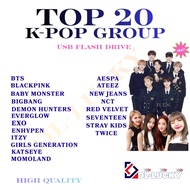 Top 20 K-POP Group 500 Songs USB Flash Drive With Otg Adapter And Keychain 256kbps
