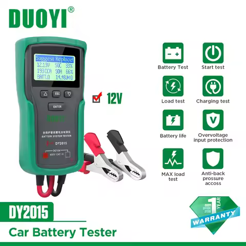DUOYI DY2015A 12V&24V Car Battery Tester Digital Auto Load AC Battery Tool Automotive Starting Type 