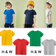 (Clearance*Buy 1 Free 1)Kids T-shirt Boy Clothes Baby Top Solid Color Girl Clothing Children Plain T