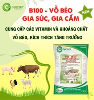 B100 - VỖ BÉO GIA SÚC GIA CẦM NEW (gói 1Kg) Cung cấp vitamin và khoáng chất cho vật nuôi giúp. Vỗ Bé