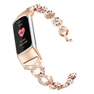 Compatible with Fitbit Charge 6/Charge 5 Band for Women, Slim Crystal Bling Glitter Diamond Rhinesto