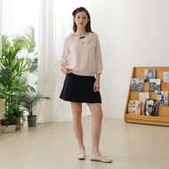 [CUMAR] Pleated Cut Shorts Skirt Blue Gray