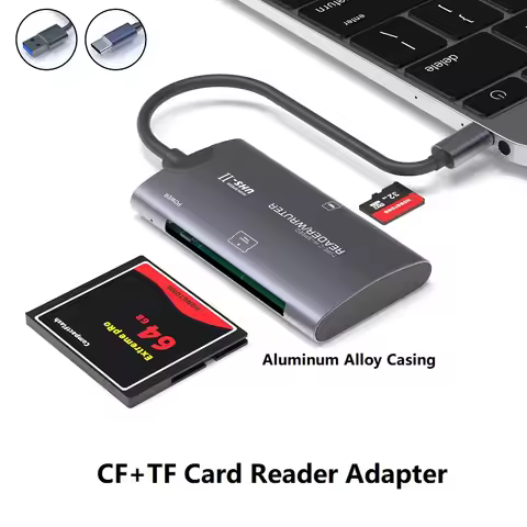 TF CF Memory Card Reader 2 in 1 USB Type-C to CF Micro SD Card Adapter for Compact Flash iPhone 17 1