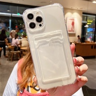 β
Compatible with iphone 15 14 13 12 11 Pro Max Casing Card holder transparent xr xs Max 7 8 Plus 11P
