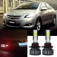 2 PC สีขาว LED 6000K P1 หลอดไฟ NW ชุดไฟหน้าสําหรับ Toyota Vios 2nd Gen & 3rd Gen ปี 2008-2019 (โคมไฟ