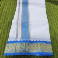 Cotton Veshti / Cotton Dhoti Colour Border / 8 X 4 Colour Border Dhoti lelaki ( Available)