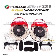 PERODUA MYVI BARU G3 18 19 20 21 AP RACING DISC BRAKE CALIPER SET DISC 300MM (RIM 16" UP) GEN3 RED