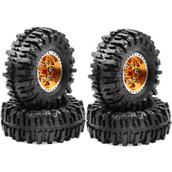 Wheels and Tires(4pcs) Crawler Tires Metal Tire + Tread R245 for 1/24 Axial SCX24 FCX24