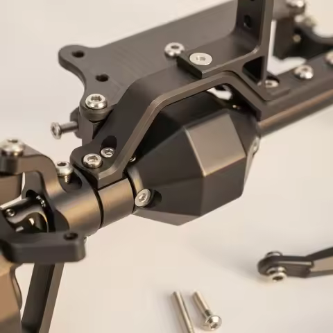 Rear Axle Assembly Aluminum Alloy RC Crawler Axle Axles Bolt-on Hardware Complete for Hobbyists, Axi