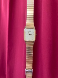 PULSAR 方形金錶殼 淡金錶盤 幾何時標 水鑽時標 古董錶 vintage