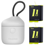 TELESIN 2-Pack Batteries &amp; AllinBox USB Charger for GoPro Hero 12 11 hero 10 Hero 9 Black, with High Speed USB 3.0 SD Card Reader Function Waterproof Storage Carry Case for Go Pro 11 10 9