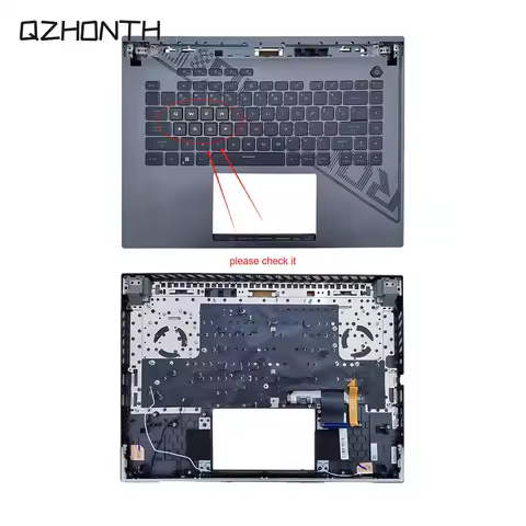 Used For Asus ROG Strix G16 G614 G634 Palmrest Upper Csae US with RGB Backlit Gray 16”