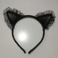 Halloween costume black tile lace ear headband cat rabbit