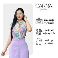 CARNA Fashion A87 Women's Short-Sleeved Shirt, Elegant Minimalist Design, Easy to Coordinate