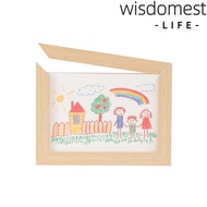 WISDOMEST Photo Frame, Memorial Changeable Wooden Kids Art Frame, Creative Rotatable Family Portrait