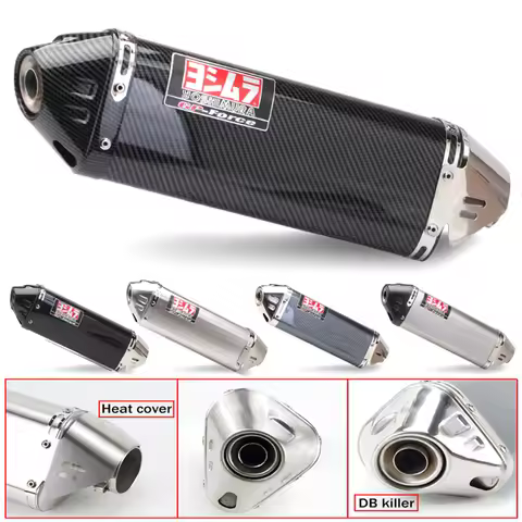 Universal 51mm Yoshimura GP Modified Motorcycle Exhaust Pipe Carbon Fiber Muffler Slip-On Moto Acces