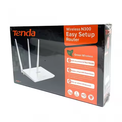 Tenda F3 N300 Wireless Wi-Fi Router with High Power 5dBi Antennas 300Mbps External English System ro