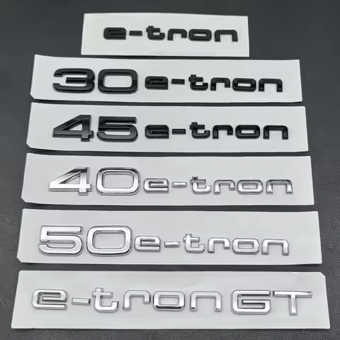 3D ABS Logo 30 40 45 50 E-tron GT Letters Sticker Car Rear Trunk Emblem Badge For Audi A3 SQ6 Q5 Q6 