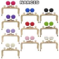 NARCIS Purse Clasp Frame, Candy Color Metal Purse Frame Kiss Clasp, Mini Square Purse Frame