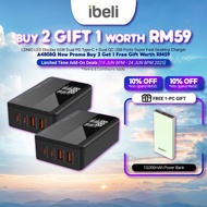 LDNIO A4808Q LED Display 65W Dual PD Type-C + Dual QC USB Ports Super Fast Desktop Charger