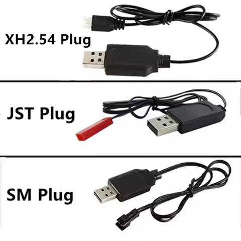 XH2.54 JST-2P SM-2P PH2.0 Plug 3.7V 1S Charger Cable USB Syma X5HW X5UW X21 X26 X5C X5SW Habsan H107