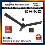 KHIND 60inch Ceiling Fan CF618B Black / Kipas Siling