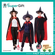 Adult &amp; Kids Halloween Witch Costume Kostum Ahli Sihir Dewasa Kanak-kanak [ Ready Stock Malaysia]