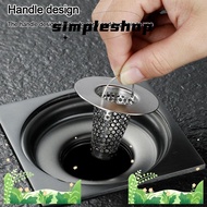 SIMPLE Sink Strainer, Stainless Steel Anti Clog Drain Filter, Usefull With Handle Floor Drain Black Mesh Trap Kitchen Bathroom Accessories